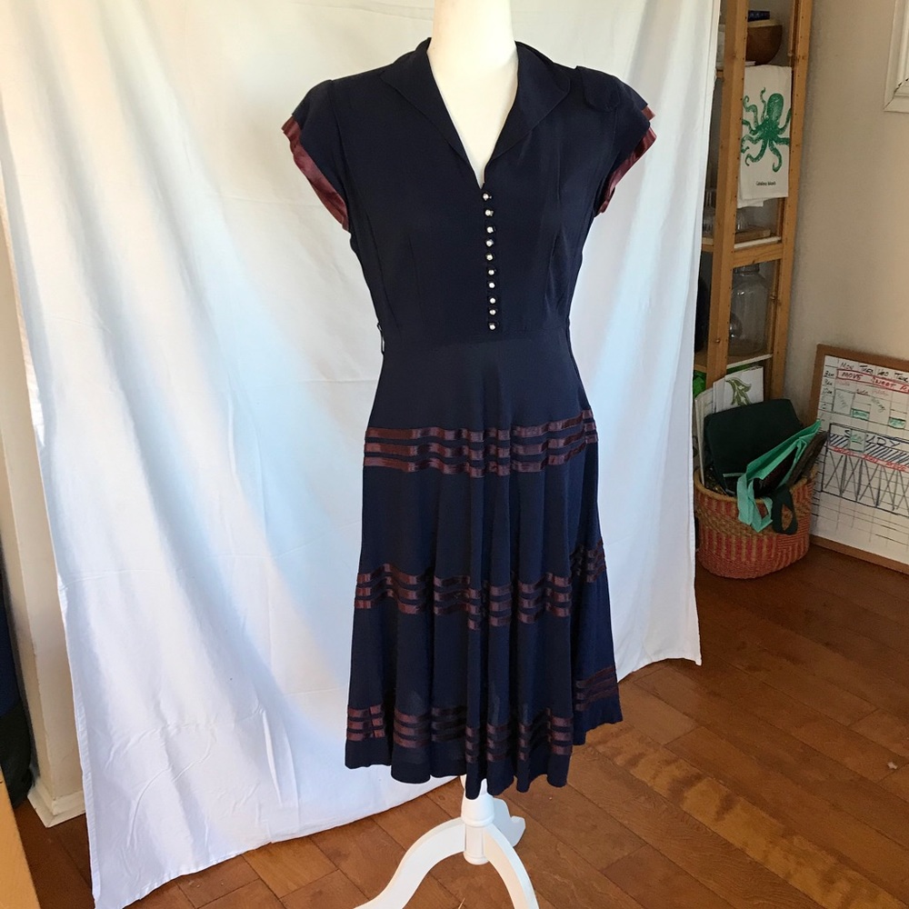 Vintage navy dress